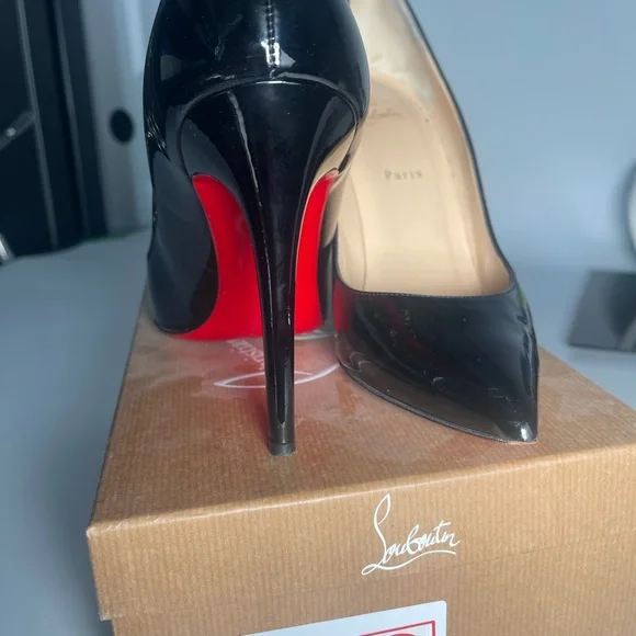 Christian Louboutin Black and Red Stiletto Heels - Picture 2 of 7